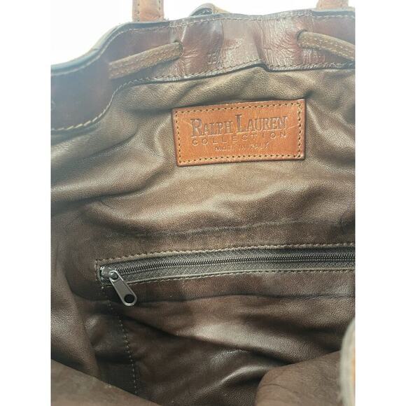 Ralph Lauren Collection Vintage Leather Bucket Bag 1997 Runway Women’s 90s Purse - Picture 9 of 15